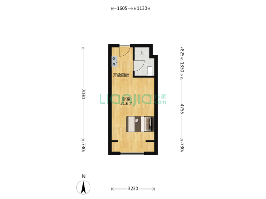 金科米兰花园公寓 1室0厅1卫 35平方