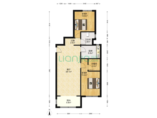 碧桂园天汇 2室1厅1卫 107平方