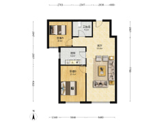 房本满二 ，南向两居，中高楼层，出行便利，全天采光-涿州鸿坤理想湾南区户型图