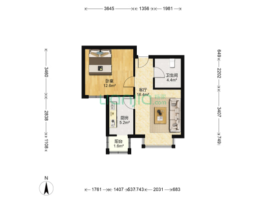 柴楼庄园 1室1厅1卫 59平方