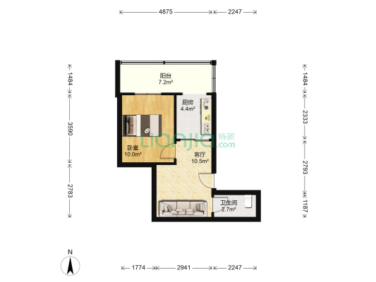 光华苑(万柏林区) 1室1厅1卫 48平方