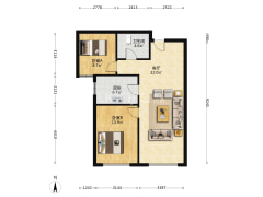高铁新干线 88.59平两居 带车位-涿州高铁新干线户型图