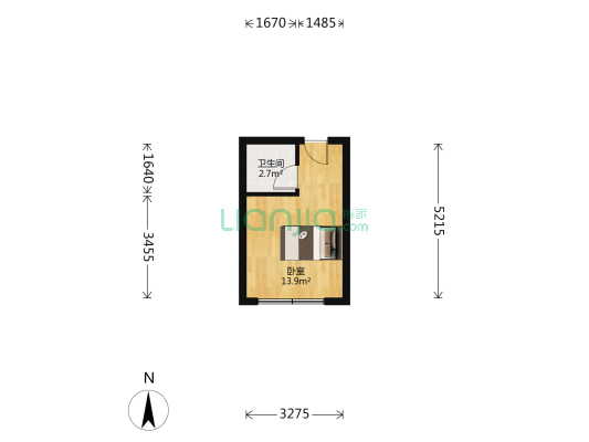 邮电新村青龙坊 1室0厅1卫 25平方
