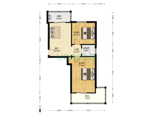 太钢花南小区 2室1厅1卫 70平方