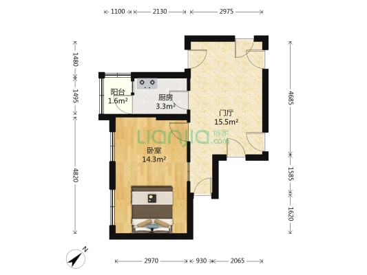  1室0厅0卫 32平方