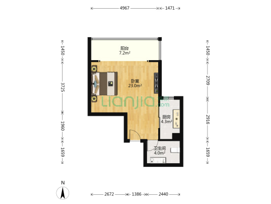 中通苑 1室0厅1卫 50平方