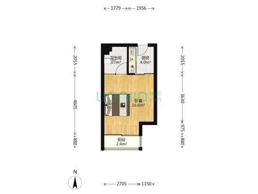 金水湾自由自宅 1室0厅1卫 35平方