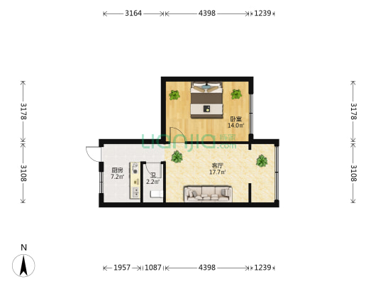 云瑞西路42号 1室1厅1卫 42平方