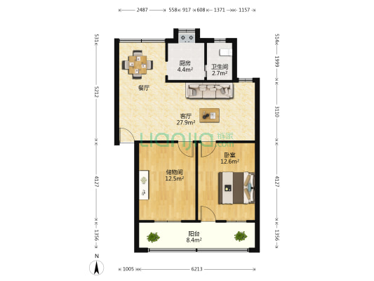 南昌工具厂宿舍 1室1厅1卫 76平方
