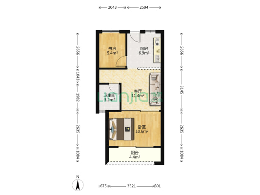 兆信铂悦湾 2室1厅1卫 50平方