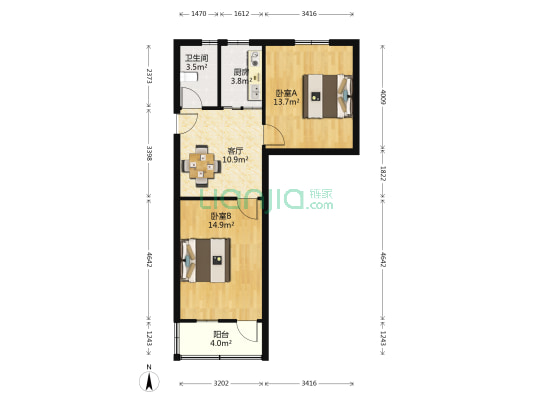 叙成里 2室1厅1卫 62平方