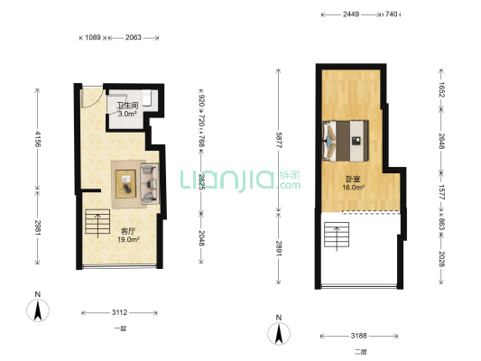 广晟万博城 1室1厅1卫 36平方