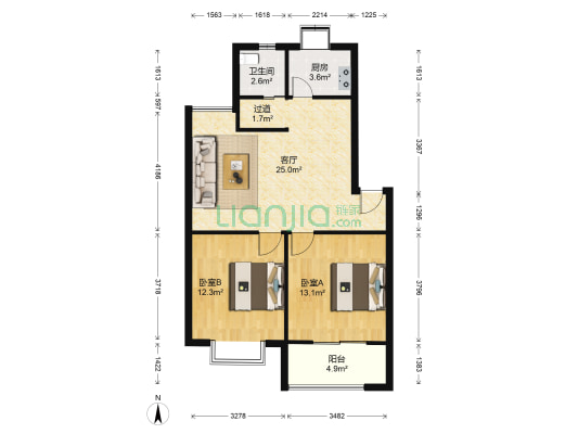 碧桂园华侨湾 2室1厅1卫 92平方