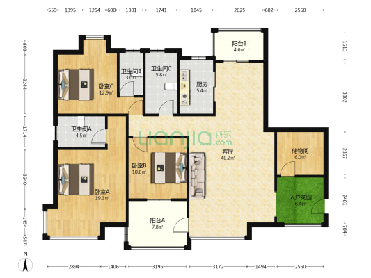 维港半岛 3室1厅3卫 141平方