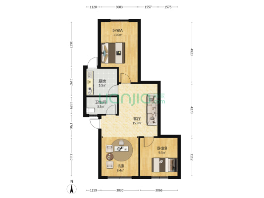 解放路31号 3室1厅1卫 70平方