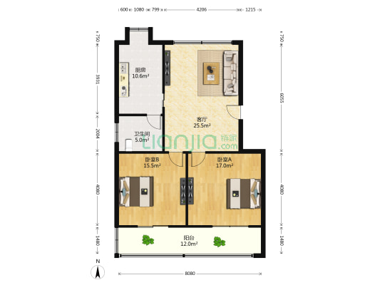 正力小区 2室1厅1卫 99平方