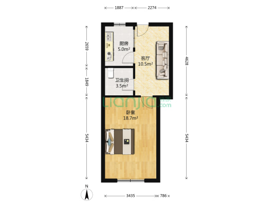益都路 1室1厅1卫 47平方