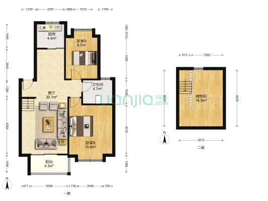 宝业凤凰新城 2室1厅1卫 85平方
