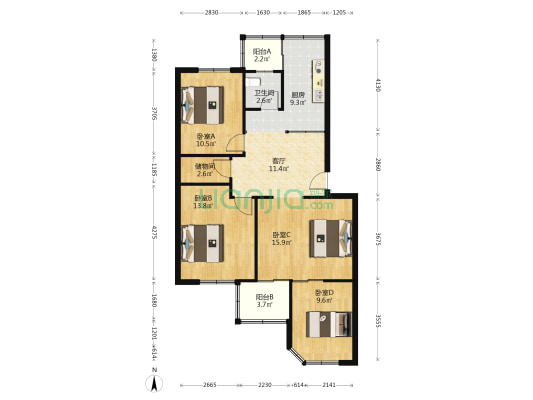 燕子山小区东路11-1号 4室1厅1卫 100平方