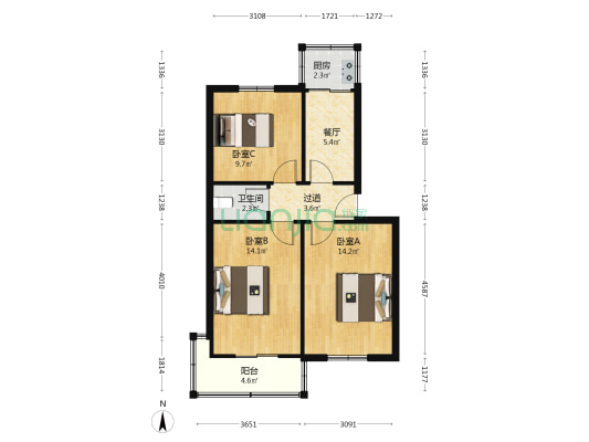 征稽家属院 3室1厅1卫 73平方