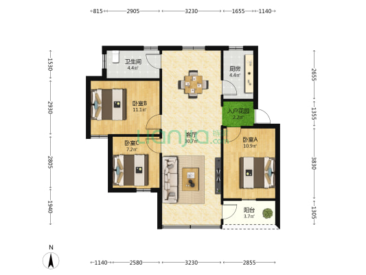 烟花炮竹公司宿舍 3室1厅1卫 81平方