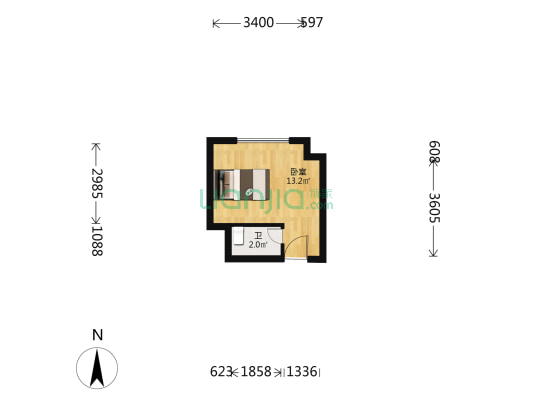 金鼎财富广场 1室0厅1卫 27平方