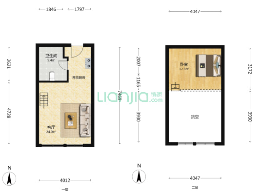 宝龙城市广场(奉贤) 1室1厅1卫 43平方