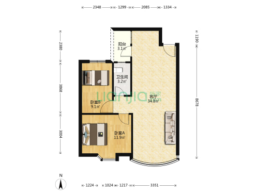 昌盛豪苑一期 2室1厅1卫 71平方