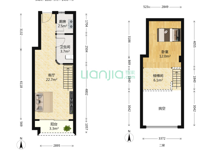 深圳君临天下1室1厅1卫51 3 户型图 君临天下户型图详情 深圳链家