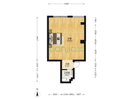 大润发商业广场 1室0厅1卫 53平方