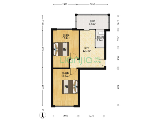 一汽33街区 2室1厅1卫 57平方
