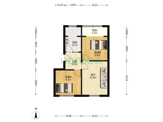 健康路25号 2室1厅0卫 50平方