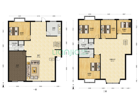 唐兴中路32号附12号  5室2厅5卫 274平方