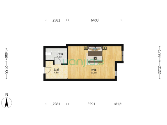 天泽城 1室0厅1卫 49平方