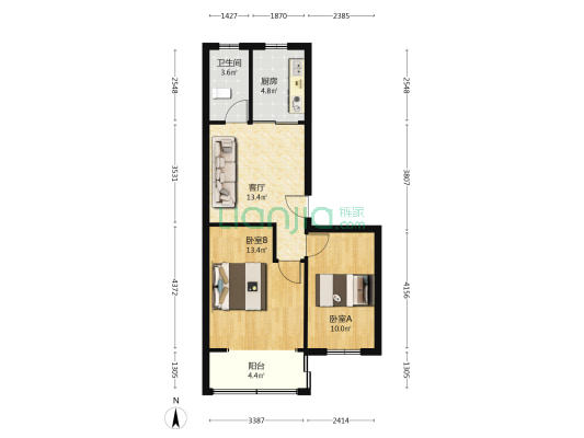 长龙怡福苑南区 2室1厅1卫 66平方