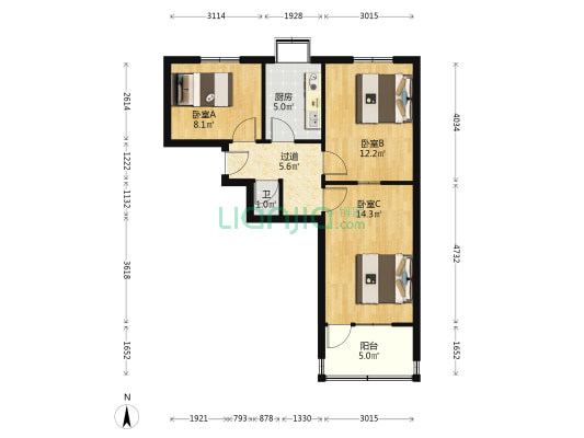 新黄路2460 3室0厅1卫 61平方