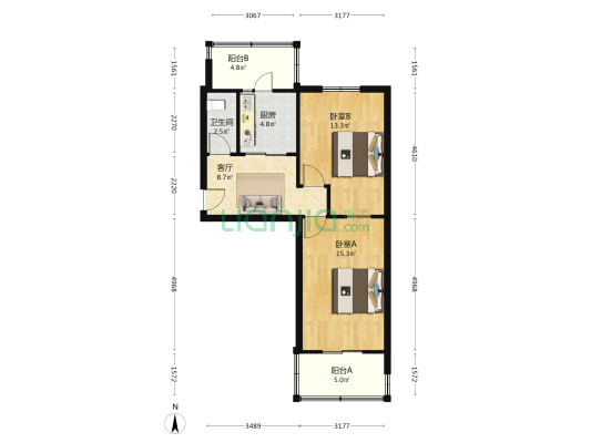 宜宾道 2室1厅1卫 61平方