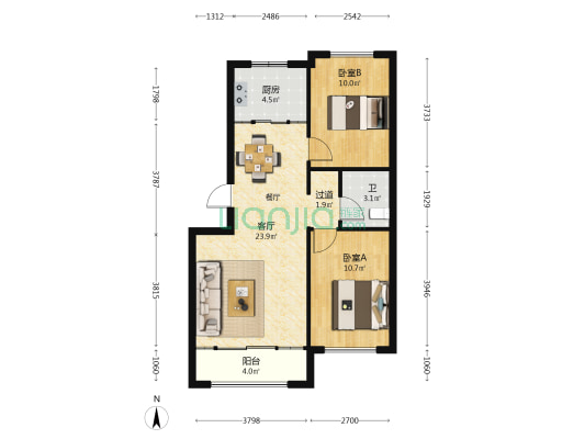 和美馨苑 2室1厅1卫 81平方