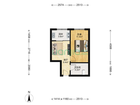 新世界广场 1室1厅1卫 45平方