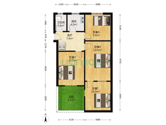 东四街小区 4室1厅1卫 67平方
