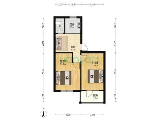 德胜三街坊 2室1厅1卫 58平方