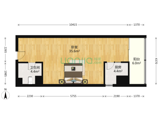 怡丰新都汇二期 1室0厅1卫 71平方