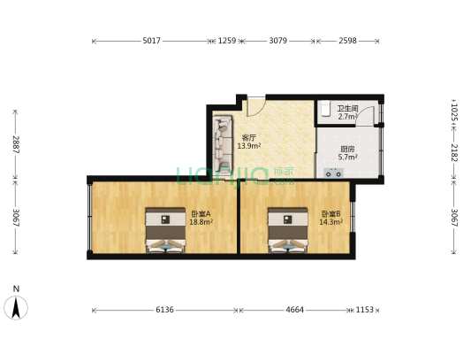 宝山南路一六九号 2室1厅1卫 67平方
