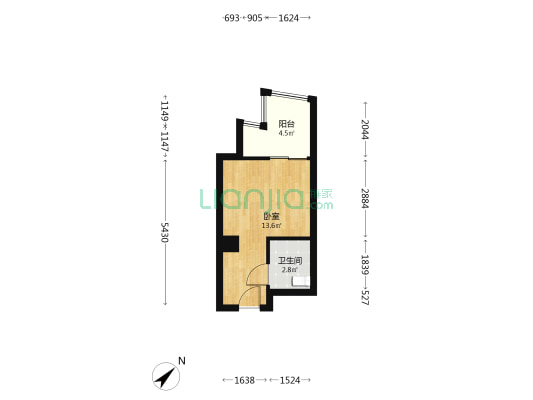 浙商大厦 1室0厅1卫 36平方