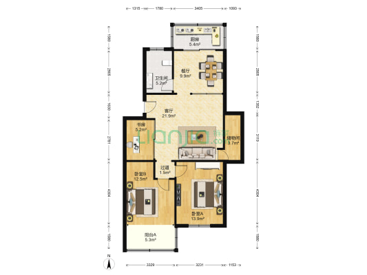 沁园新村A区 3室2厅1卫 101平方