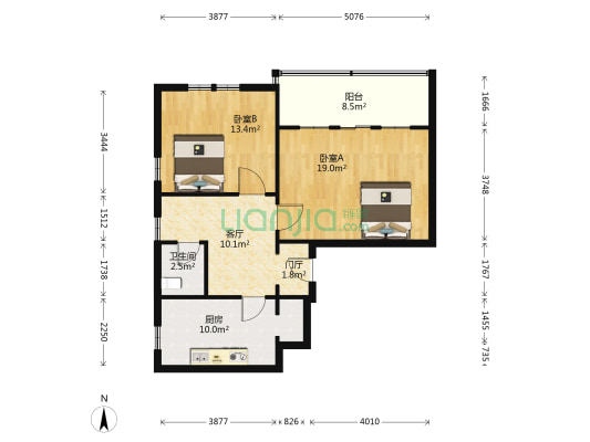 德才里社区 2室1厅1卫 77平方