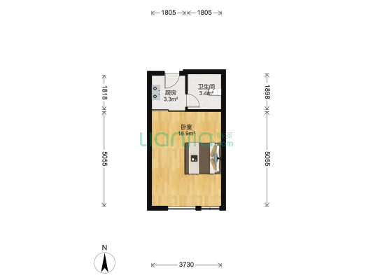 新华东村 1室0厅1卫 42平方