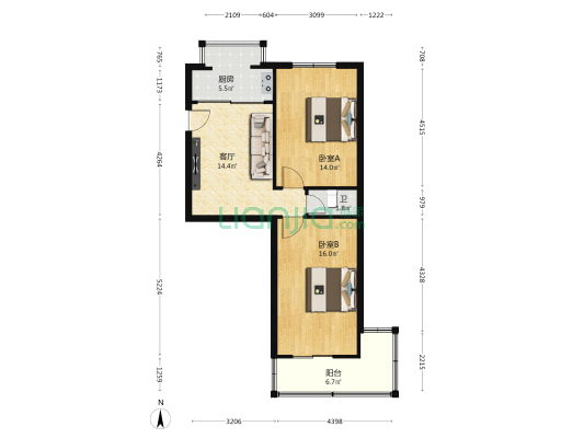 段家滩路929号 2室1厅1卫 72平方