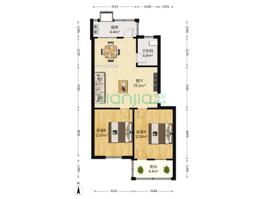 610航宇家属院 2室1厅1卫 70平方