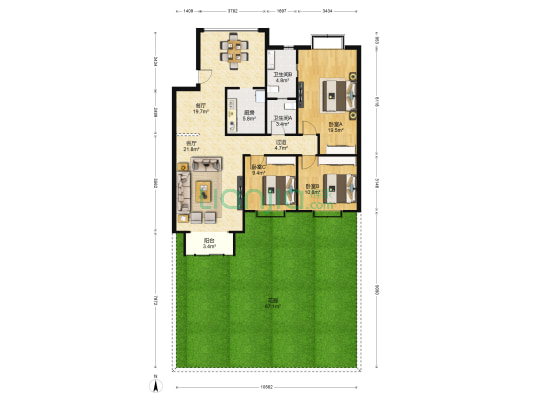 雅竹苑(龙泉驿) 3室2厅2卫 128平方